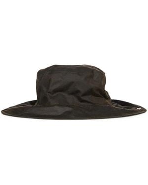 Barbour Waxed-Cotton Wide-Brim Hat - White
