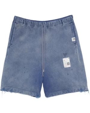 Maison Mihara Yasuhiro Drawstring Distressed Shorts - Blue