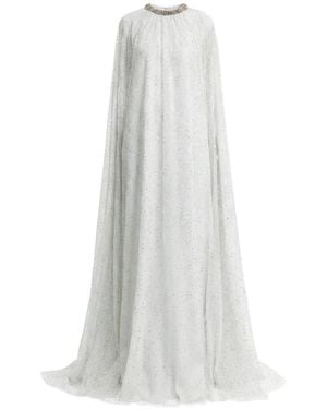 Gemy Maalouf Embellished-Collar Maxi Dress - White