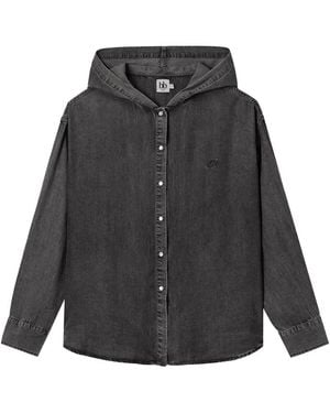 B+ AB Hooded Denim Shirt - Black