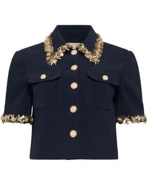 Cinq À Sept Sunflare Aanya Cropped Jacket - Blue
