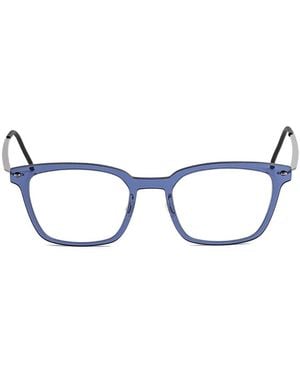 Lindberg Rectangle-Frame Glasses - Blue