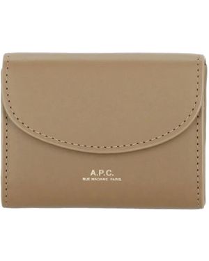 A.P.C. Logo-Detail Card Holder - Natural