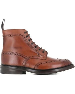 Tricker's Stow burnished brogue boots - Marrón