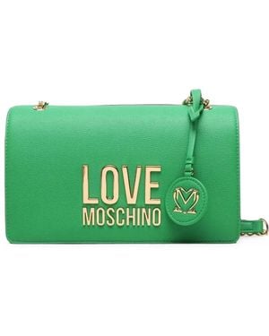 Love Moschino Pochette Effet Grainé À Plaque Logo - Green
