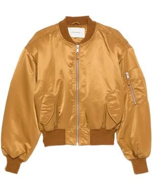 Entire studios Cropped Broad Bomber Jacket - Brown