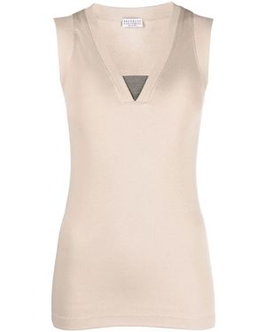 Brunello Cucinelli Cotton Tank Top - Natural