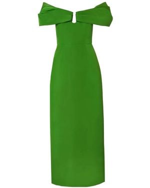 Carolina Herrera Off-Shoulder Maxi Dress - Green