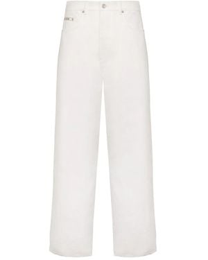 Moschino Jeans Con Placca Logo - Bianco