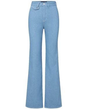 Veronica Beard Pantalones Anchos Crosbie De Talle Alto - Azul