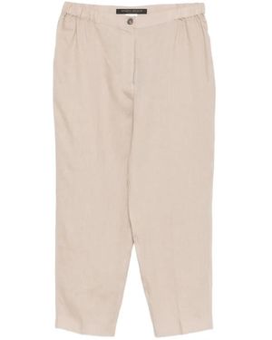 Marina Rinaldi Elasticated-Waistband Trousers - Natural