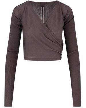 Rick Owens タイフロント カーディガン - ブラウン