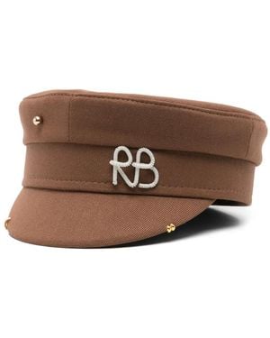 Ruslan Baginskiy Logo-Appliqué Bakerboy Hat - Brown