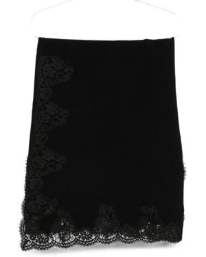 ERMANNO FIRENZE Lace-Trim Scarf - Black
