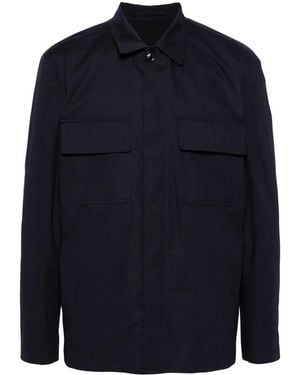 Lardini Flap-Pocket Cotton Shirt Jacket - Blue