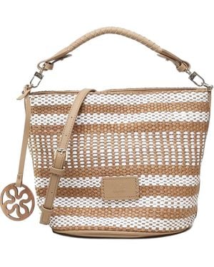 V73 Stefanie Woven Bucket Bag - White