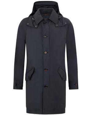 Moorer Hooded Cosimo Coat - Blue