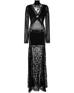 Roberto Cavalli Abito lungo con dettaglio cut-out - Nero
