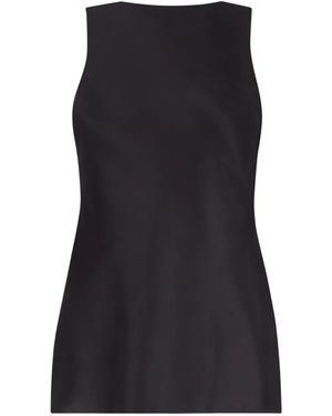 Nina Ricci Drapped Satin Top - Black