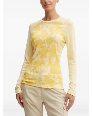Helly Hansen Floral Crew-Neck Base-Layer Top - Yellow