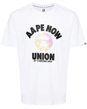 Aape By A Bathing Ape Graphic-Print Cotton T-Shirt - White