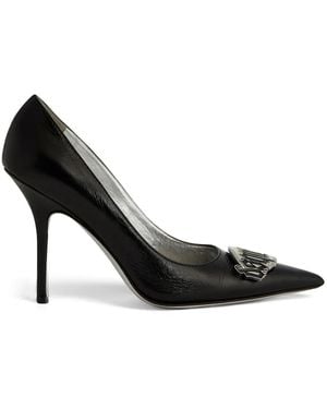 DSquared² 100 Mm Leren Pumps Met Logoplakkaat - Zwart