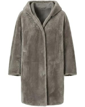Peserico Reversible Hooded Coat - Grey