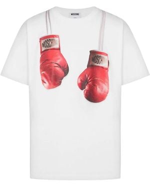 Moschino Boxing-Gloves Print T-Shirt - White