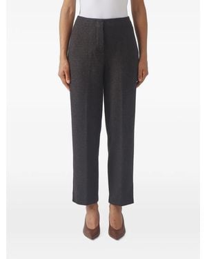Max Mara Mélange-Effect Straight-Leg Trousers - Black