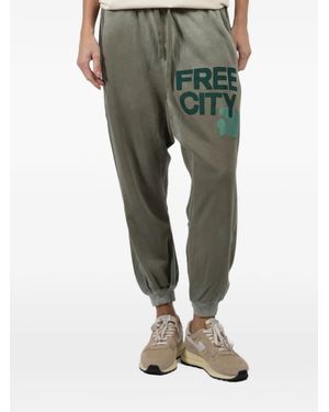 Freecity Drawstring Graphic Trousers - Green
