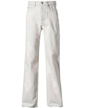 Loewe Argyle-Pattern Buckle-Detail Jeans - White