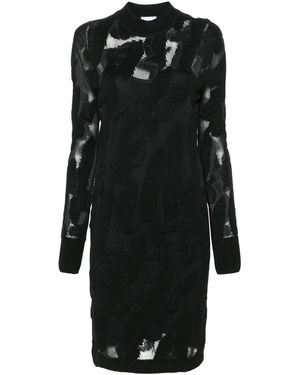 Ferragamo 3D-Knit Semi-Sheer Midi Dress - Black