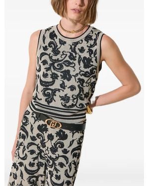 Liu Jo Jacquard Top - Black