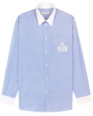 Sporty & Rich Striped Embroidered Shirt - Blue