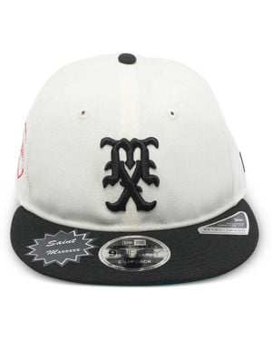 SAINT Mxxxxxx X New Era Logo-Patch Cap - White
