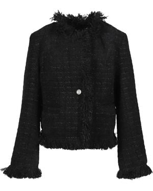 BOHEMSEO Frayed-Tweed Jacket - Black