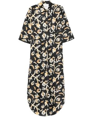 Nanushka Floral-Print Silk Maxi Dress - White