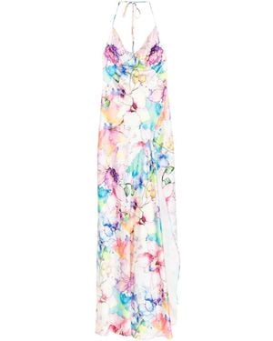 ROSERRY Vestido Largo Seville Con Motivo Floral - Blanco