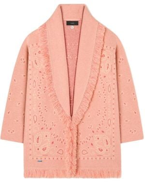 Alanui Cárdigan Con Motivo Bandana En Jacquard - Rosa