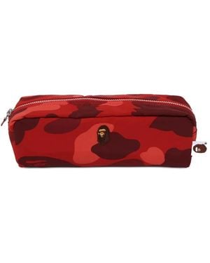 A Bathing Ape Camouflage Zip Messenger Bag - Red