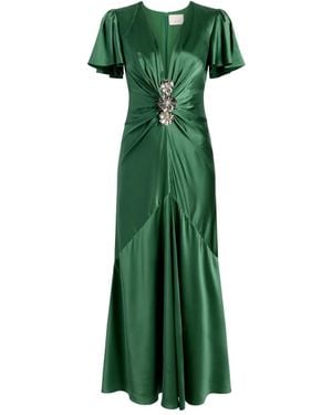 Cinq À Sept Robe Mi-Longue Kordyn À Ornements - Vert