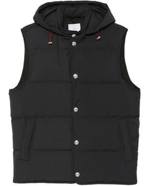 Eleventy Doudoune Sans Manches À Capuche - Black