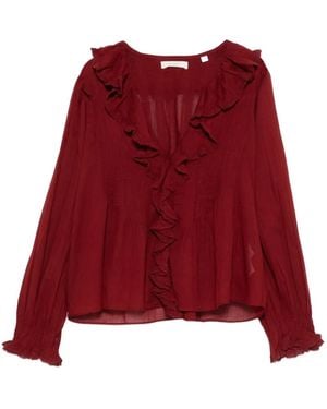 Doen Blusa Hardy Con Ruches - Rosso