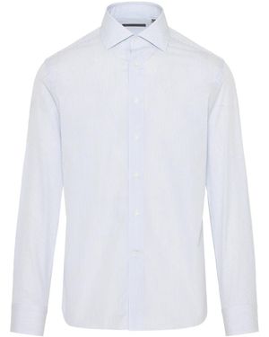 Corneliani Striped Button-Up Shirt - White