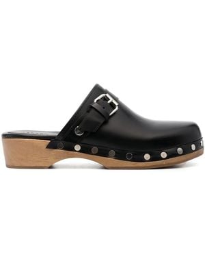 Isabel Marant Stud-Embellished Leather Clogs - Black