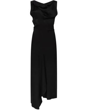 Victoria Beckham Draped Asymmetric Midi Dress - Black