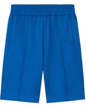 Palm Angels Curved Logo Track Shorts - Blue