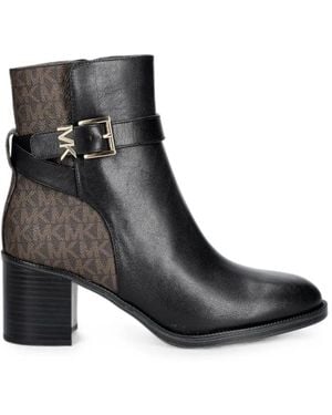 MICHAEL Michael Kors Logo-Plaque Buckle-Fastening Ankle Boots - Black