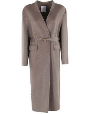 Isabelle Blanche Belted Single-Breasted Coat - Grey