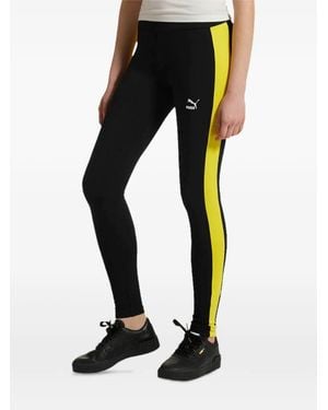 PUMA Logo Side-Stripe Leggings - Black